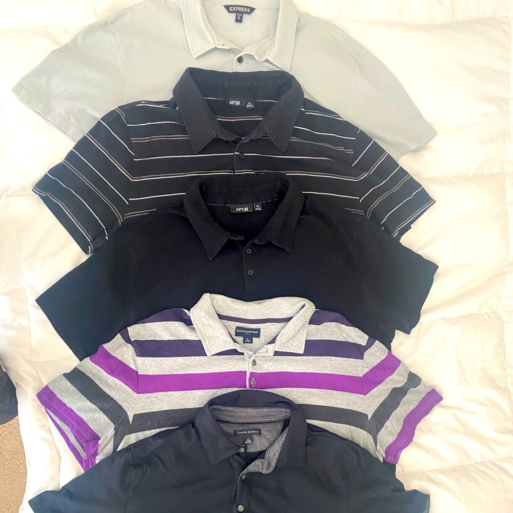 Banana Republic and more- 5 Supersoft Men’s XL casual polos!